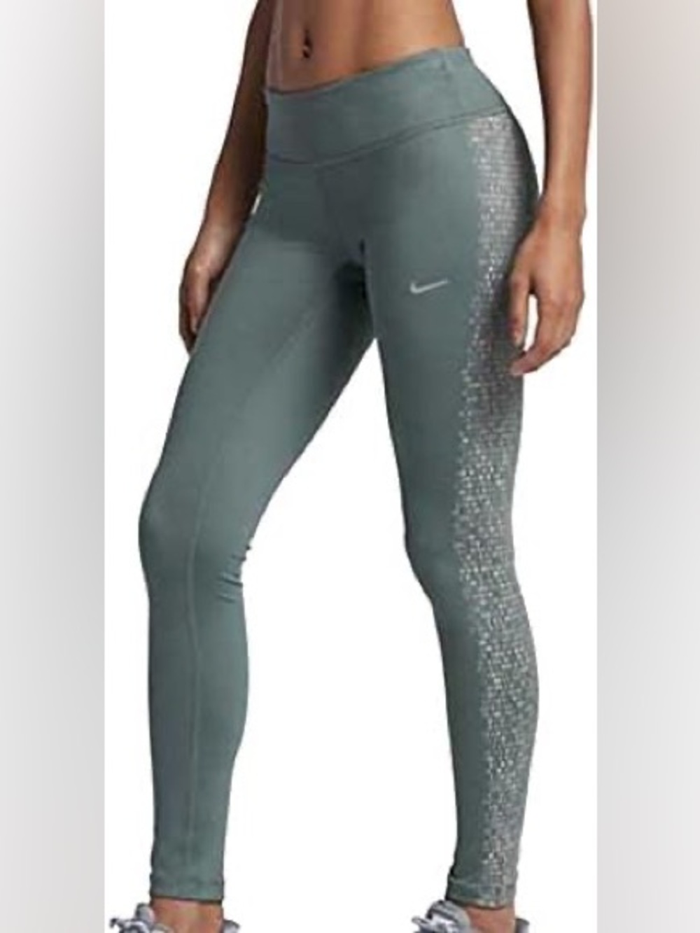Nike Women Flash epic reflective Run Green High-Waist Performance Leggings
